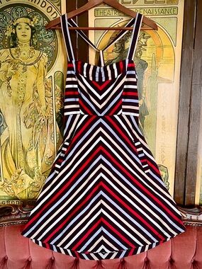 Vintage 2000’s Y2K Urban Outfitters Kimchi Blue Chevron Striped Dress - Pockets!
